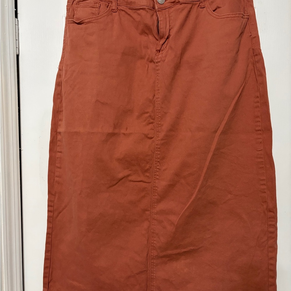 Inherit Co Elegant Rust Pencil Skirt